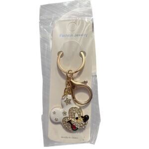 MICKEY MOUSE KEY CHAIN WITH WHITE EARS WITH STARS